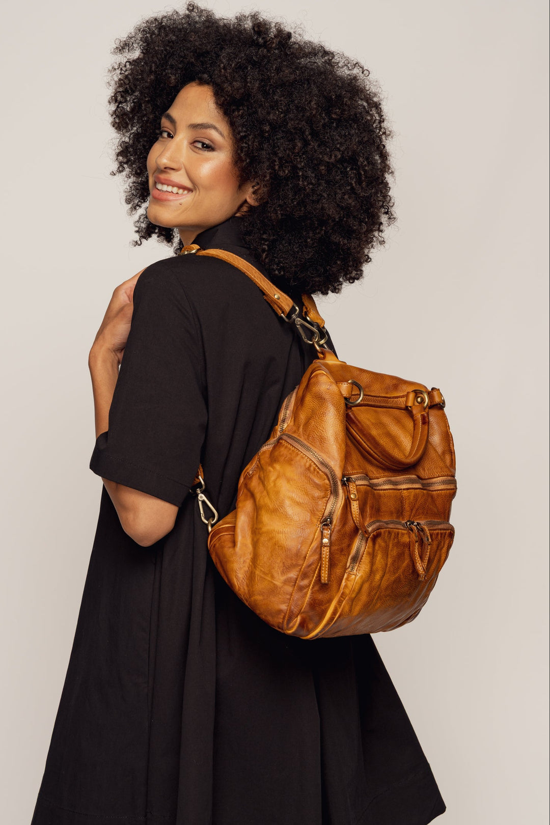 Quest Backpack Purse - Cognac