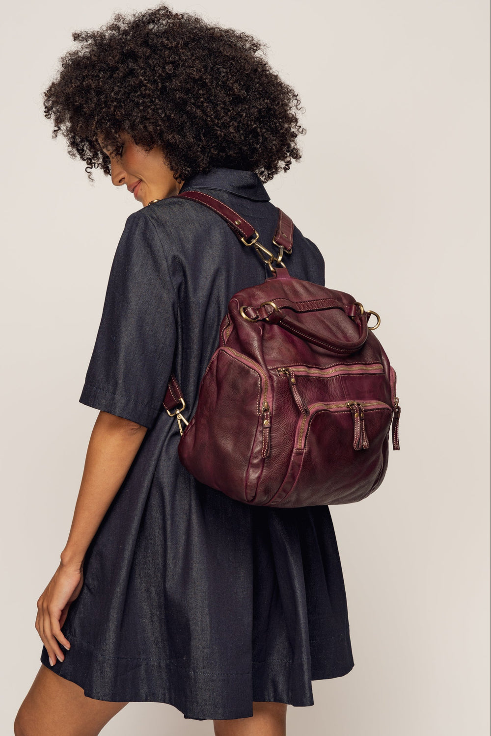 LUSHER QUEST BACKPACK PURSE PLUM