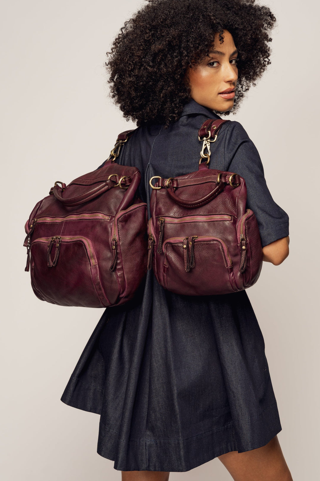 LUSHER QUEST BACKPACK PURSE PLUM