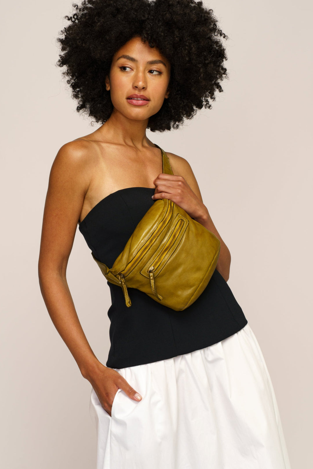 LUSHER RIDER SLING BAG PISTACHIO GREEN, LUSHER LEATHER SLING BAGS, LUSHER  BELT BAG, LUSHER FANNYPACKS
