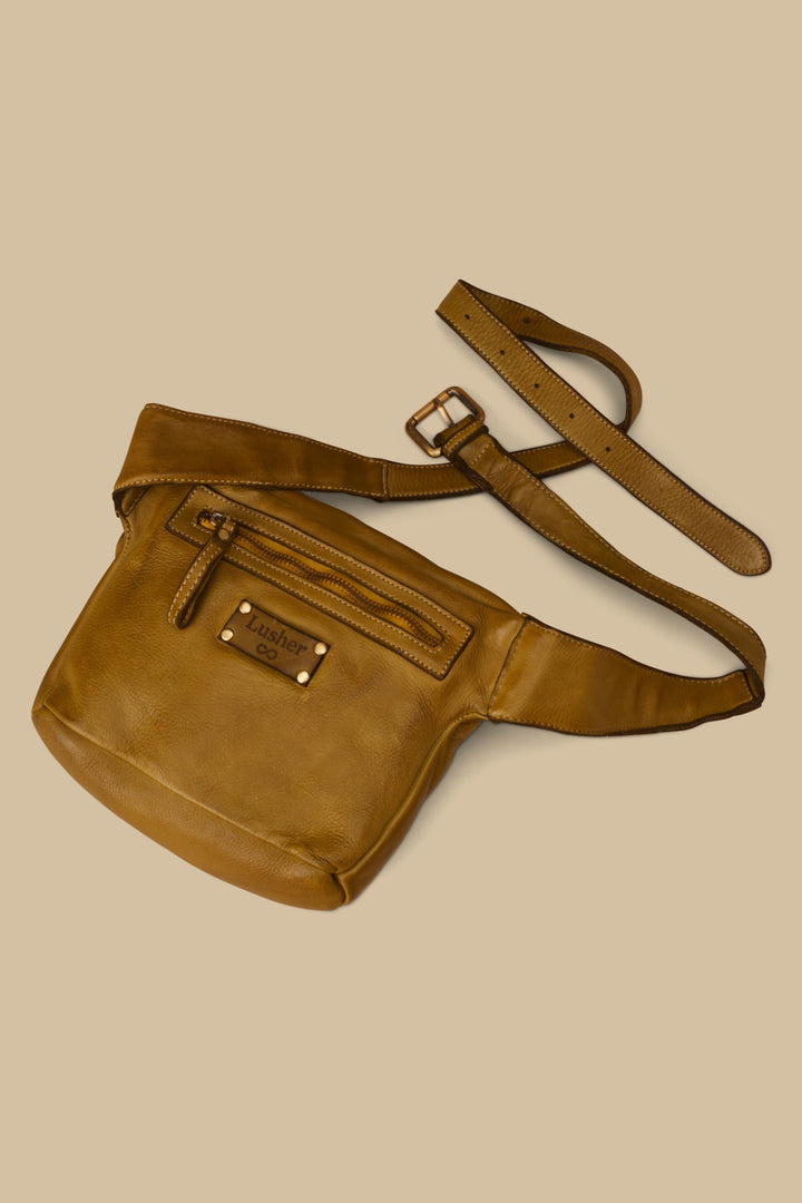 LUSHER RIDER SLING BAG PISTACHIO GREEN, LUSHER LEATHER SLING BAGS, LUSHER  BELT BAG, LUSHER FANNYPACKS