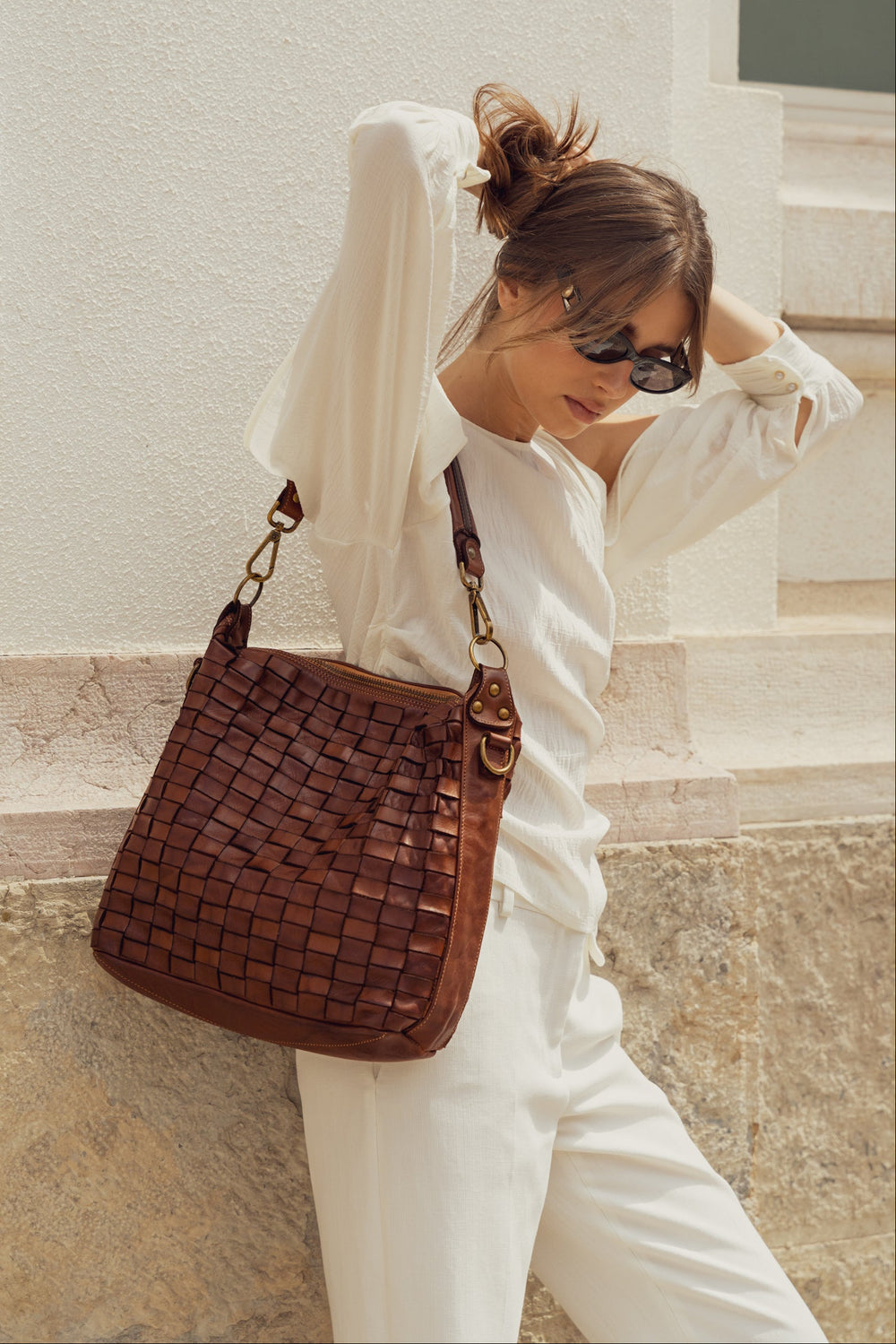 Siena Woven Leather Shoulder Bag - Cognac | LUSHER, Bayside84 Fashion Nation, Lusher House of VIntage 
