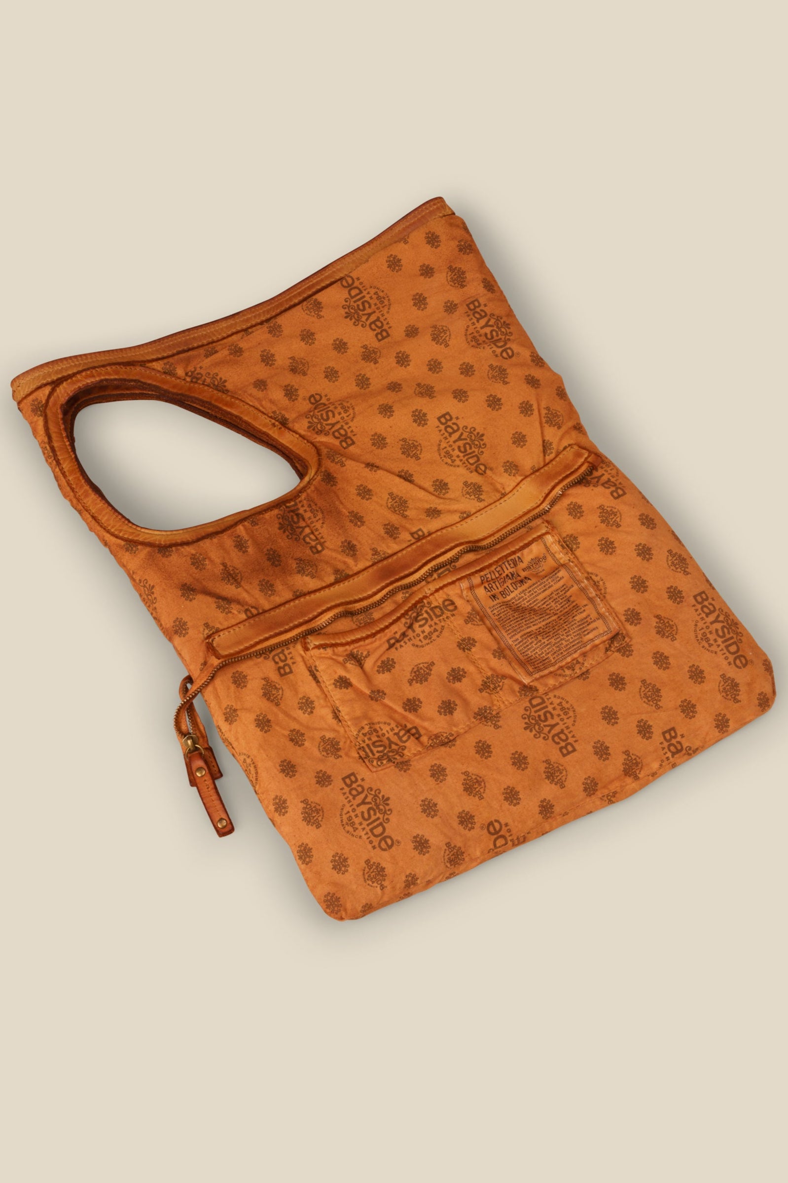 Italian Leather Convertible Shoulder Crossbody Bag - Cognac