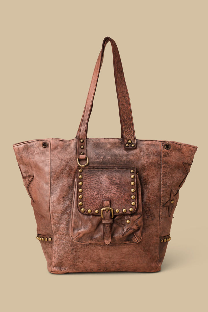 LUSHER STAR TOTE IN GRAFFITI BLUSH, LUSHER LEATHER XL STAR TOTE, LUSHER ITALIAN LEATHER BAGS