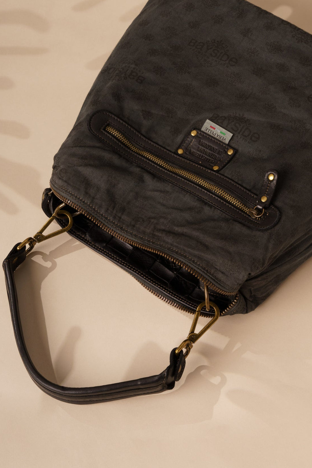 Interior photo of Seina Woven Leather Purse