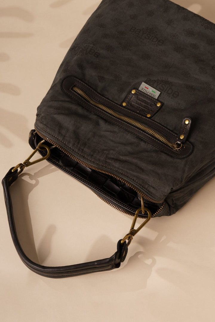 Interior photo of Seina Woven Leather Purse