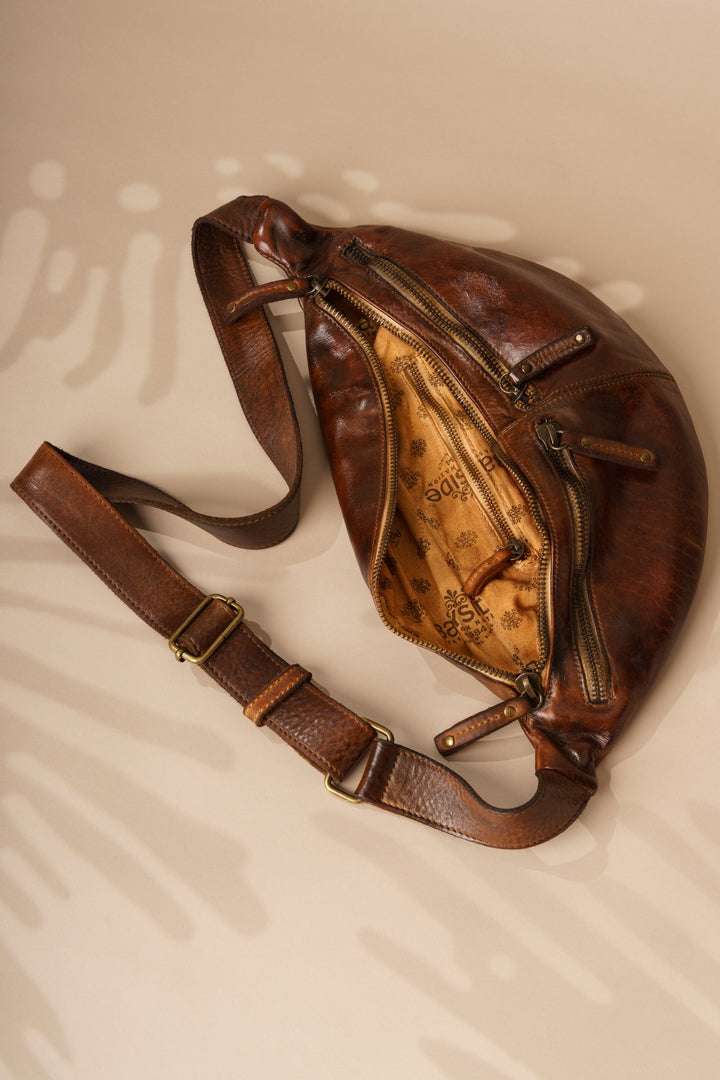 Small Urban Sling Bag interior - Cigar Brown | Lusher