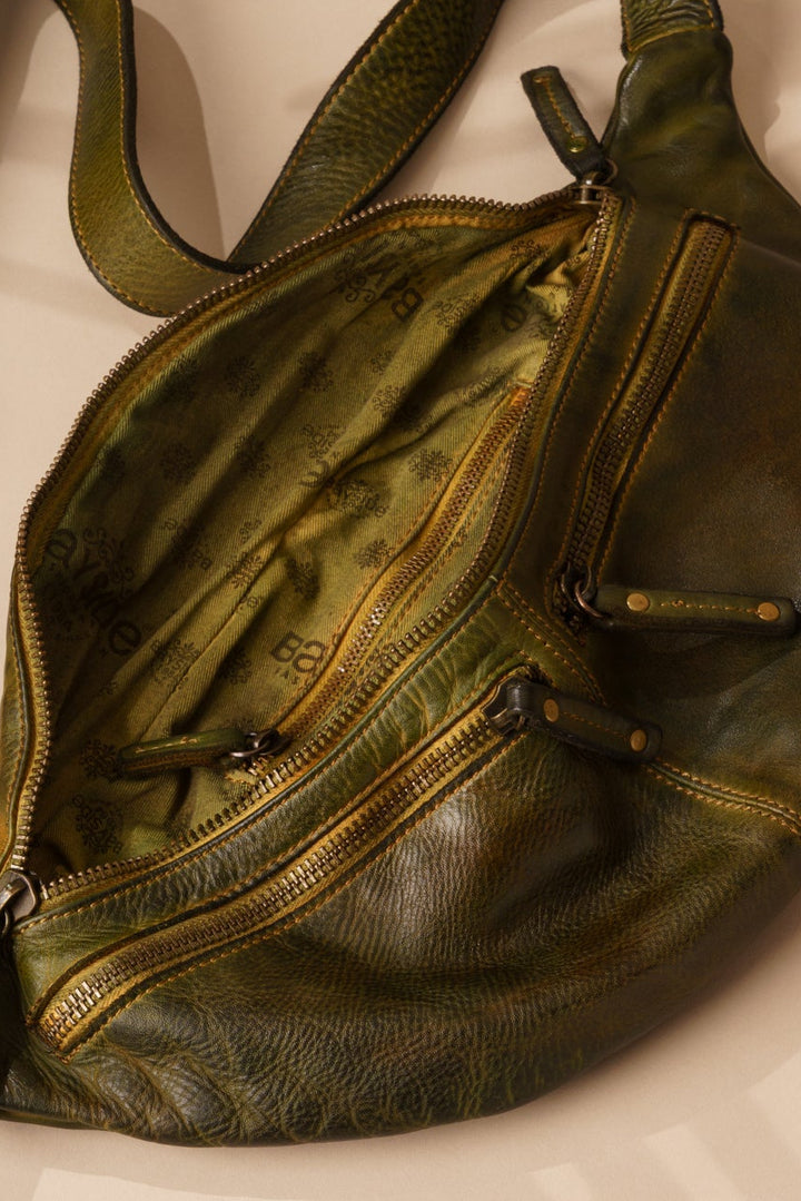 Small Urban Sling Bag Close Up of interior Zip Pocket- Camouflauge