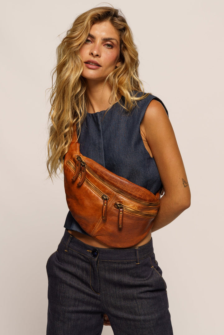 LUSHER URBAN SLING BAG COGNAC, BAYSIDE84 + LUSHER COLLAB URBAN SLING BAG, 