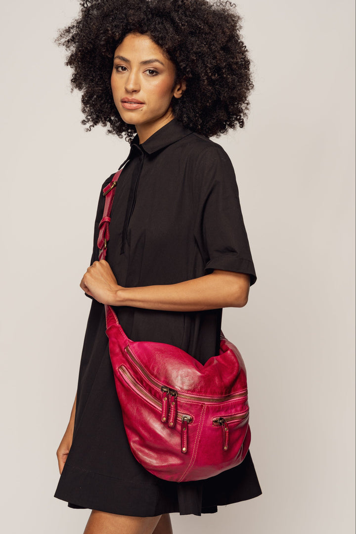 LUSHER URBAN XL SLING AND SADDLE BAG FUCHSIA, LUSHER BAYSIDE84 COLLAB URBAN SLING BAG
