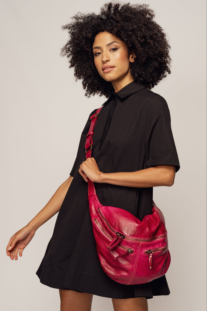 LUSHER URBAN XL SLING AND SADDLE BAG FUCHSIA, LUSHER BAYSIDE84 COLLAB URBAN SLING BAG