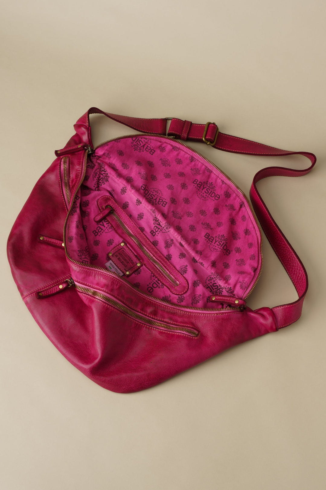 LUSHER URBAN XL SLING AND SADDLE BAG FUCHSIA, LUSHER BAYSIDE84 COLLAB URBAN SLING BAG