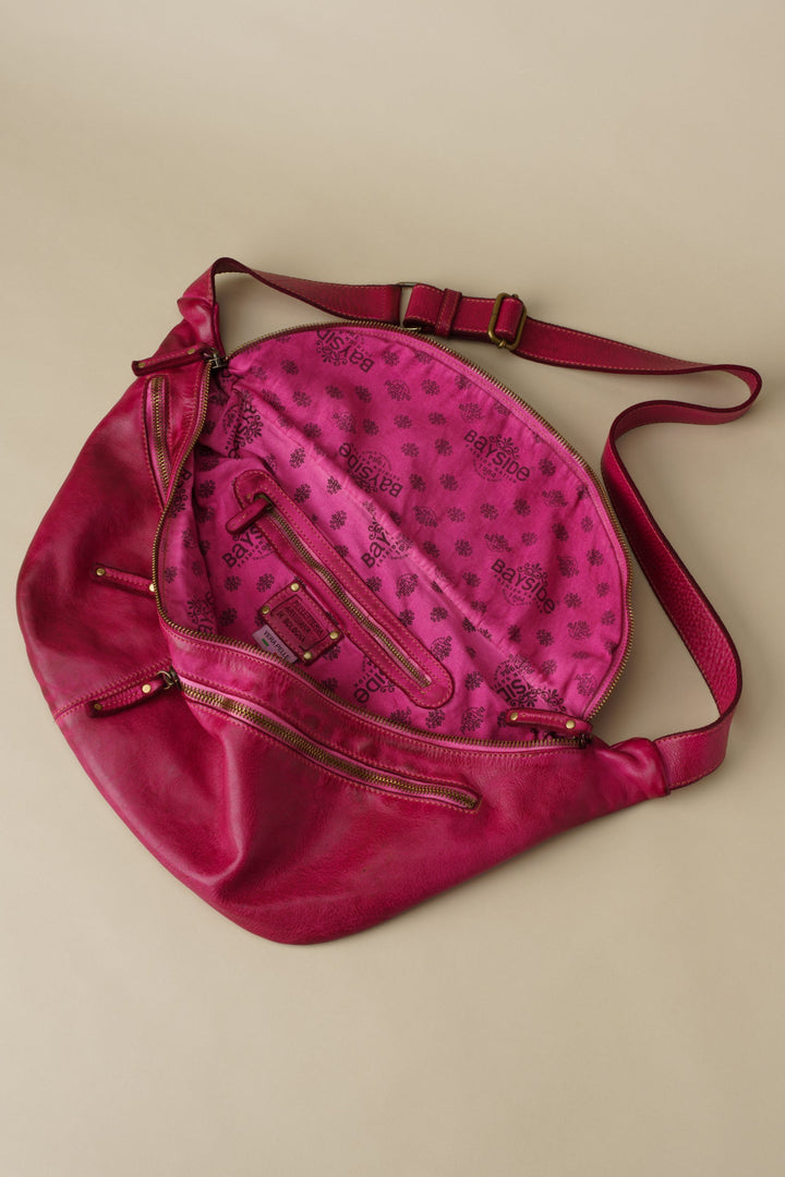 LUSHER URBAN XL SLING AND SADDLE BAG FUCHSIA, LUSHER BAYSIDE84 COLLAB URBAN SLING BAG