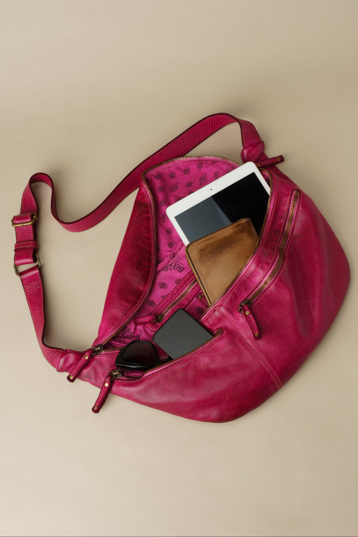 LUSHER URBAN XL SLING AND SADDLE BAG FUCHSIA, LUSHER BAYSIDE84 COLLAB URBAN SLING BAG