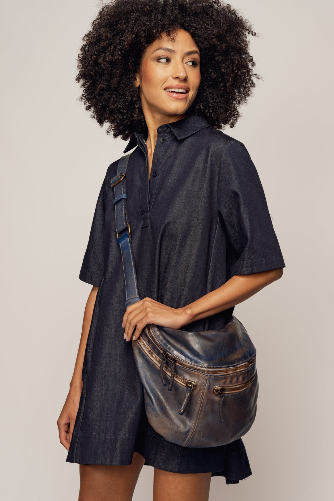 LUSHER XL URBAN SLING AND SADDLE BAG Vintage Denim, LUSHER + BAYSIDE84 COLLAB