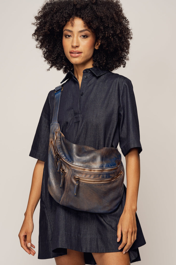 LUSHER XL URBAN SLING AND SADDLE BAG Vintage Denim, LUSHER + BAYSIDE84 COLLAB