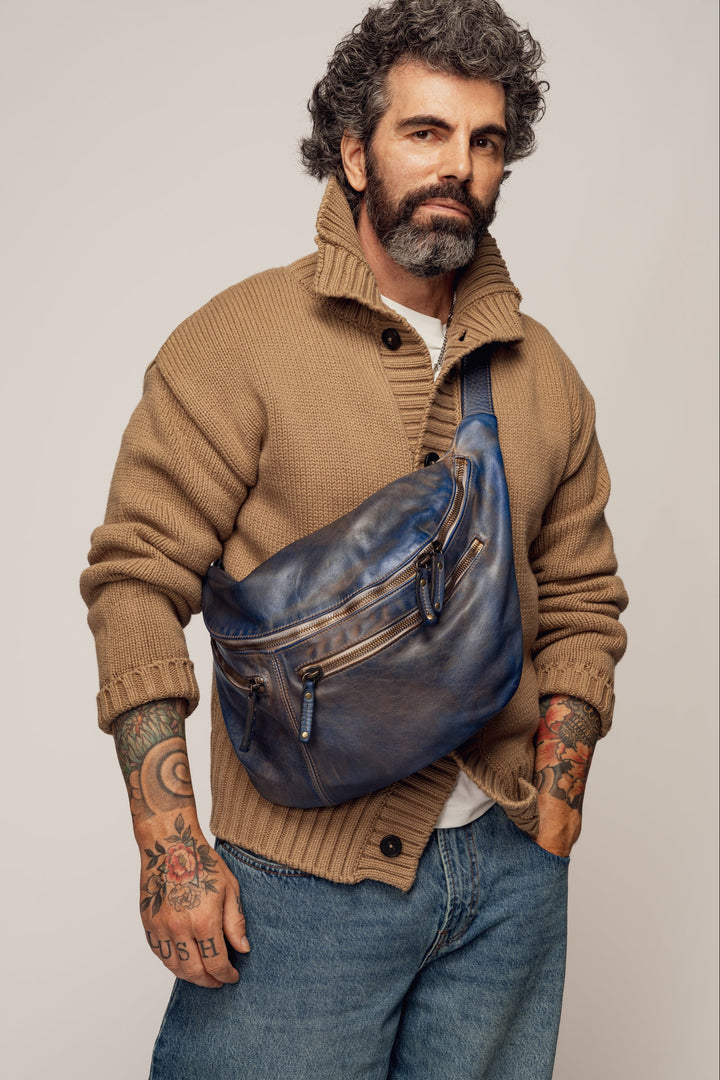 LUSHER XL URBAN SLING AND SADDLE BAG Vintage Denim, LUSHER + BAYSIDE84 COLLAB