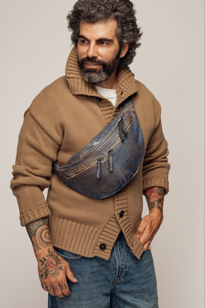 LUSHER SMALL URBAN SLING BAG VINTAGE DENIM 