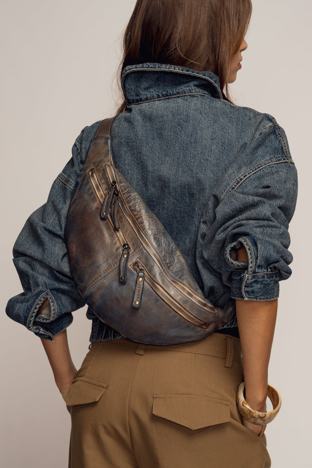 LUSHER SMALL URBAN SLING BAG VINTAGE DENIM 