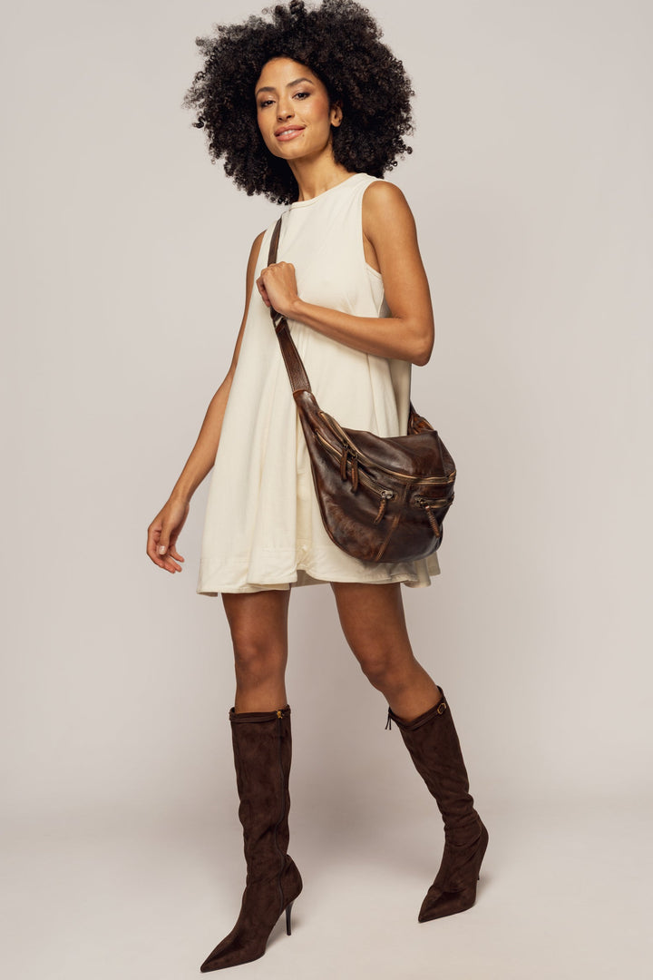 LUSHER XL URBAN SLING BAG BROWN, LUSHER BAYSIDE84 XL URBAN SLING BAG