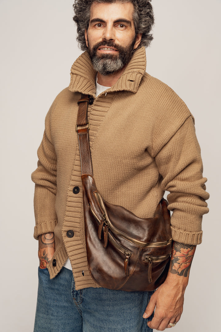 XL URBAN SLING AND SADDLE BAG - CIGAR BROWN