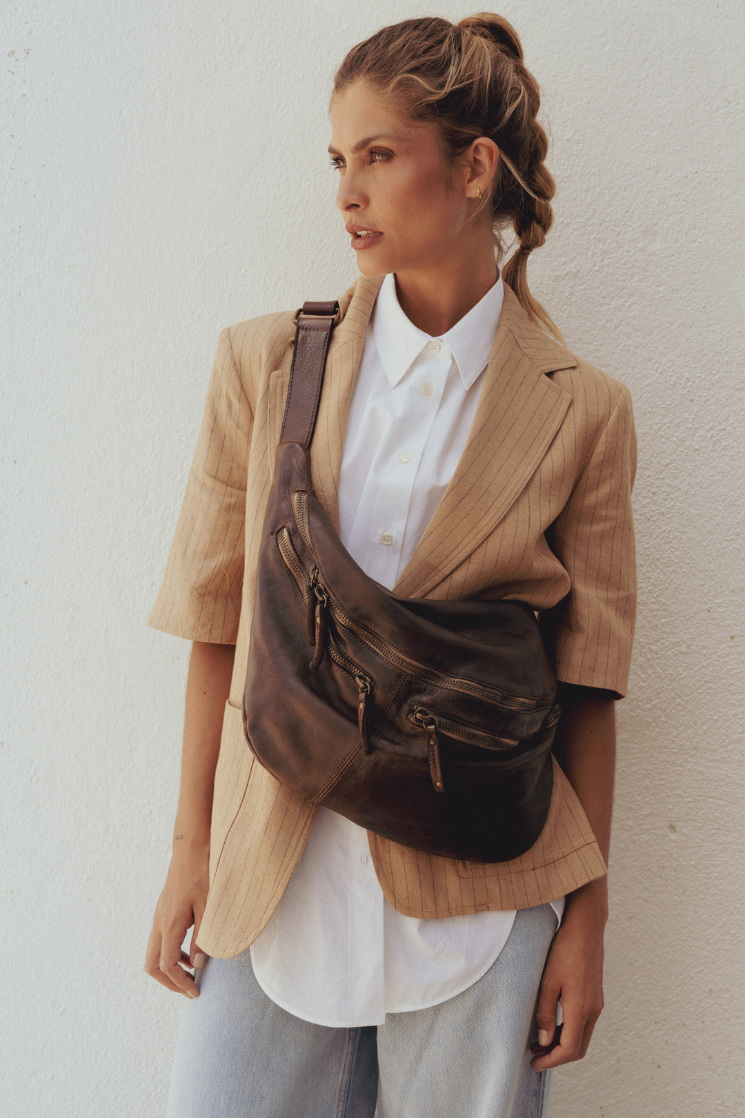 Bayside84 XL URBAN SLING BAG - CIGAR BROWN