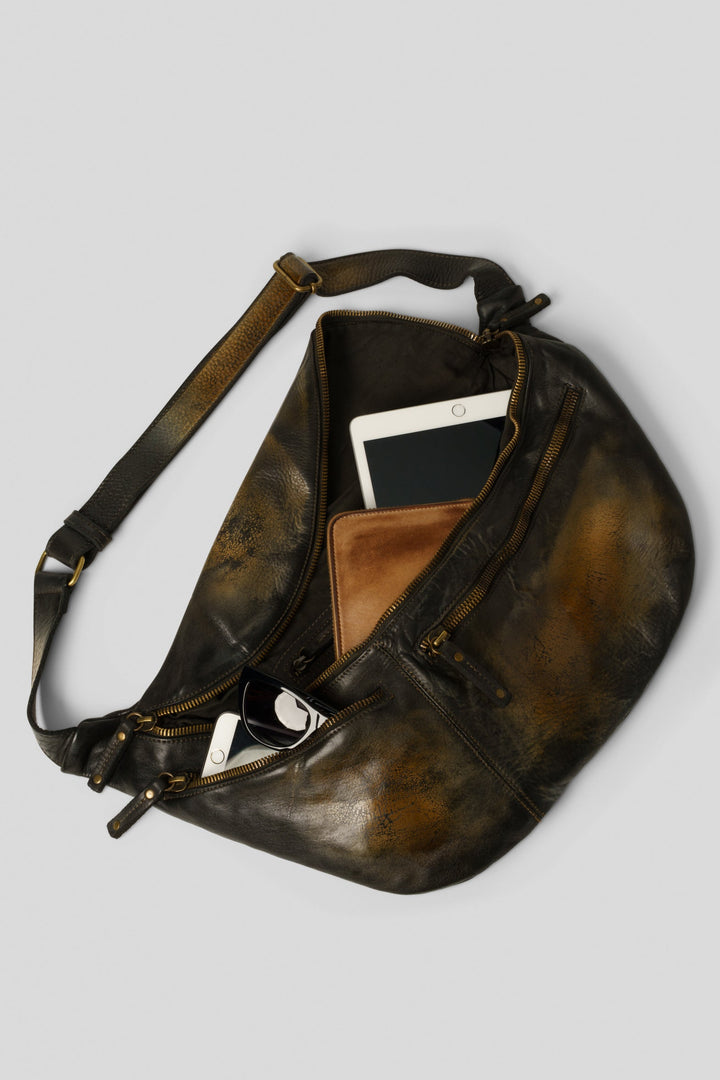 LUSHER XL URBAN SLING BAG COGNAC, BAYSIDE84 + LUSHER COLLAB XL URBAN SLING BAG, 