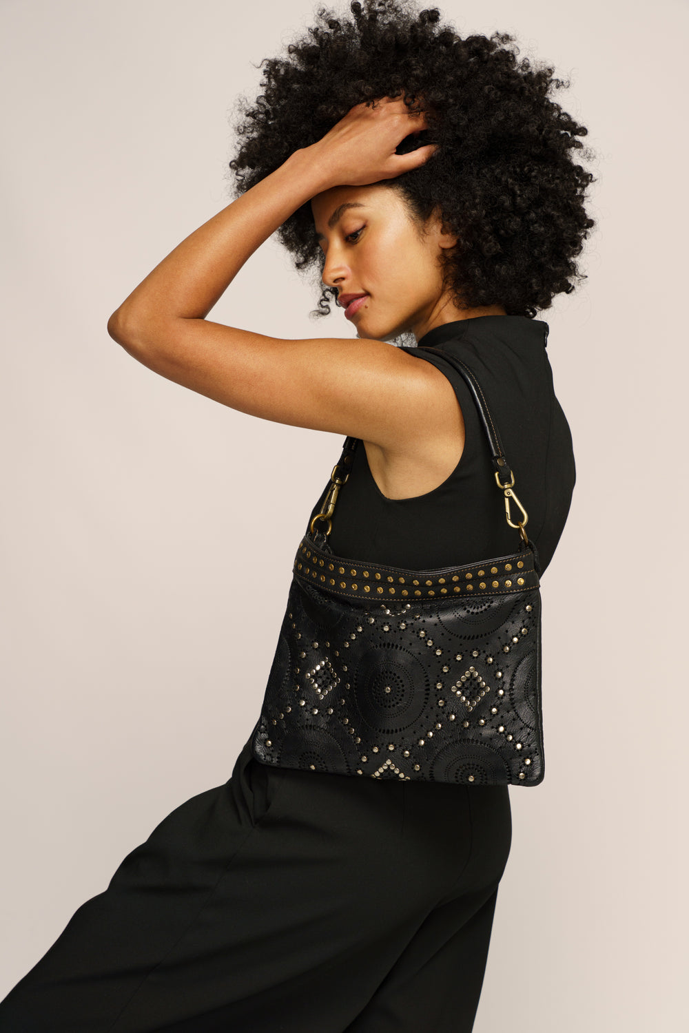 LUSHER WING POUCH AND CROSSBODY BLACK, LUSHER BAYSIDE84 WING POUCH, SOFT BLACK LEATHER POUCH CROSSBODY