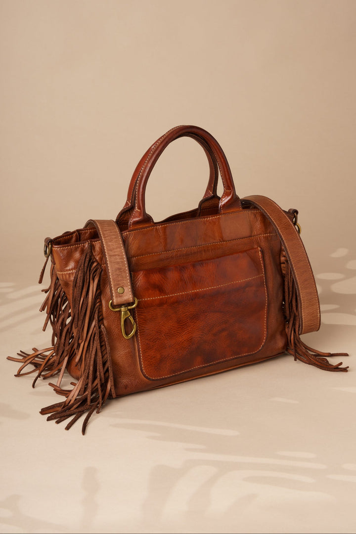 Willow Fringe Leather Tote and Crossbody -  LUSHER