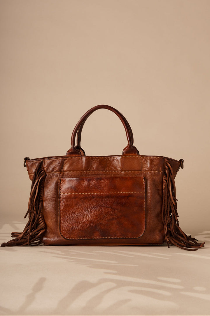 Willow Fringe Leather Tote - LUSHER bags