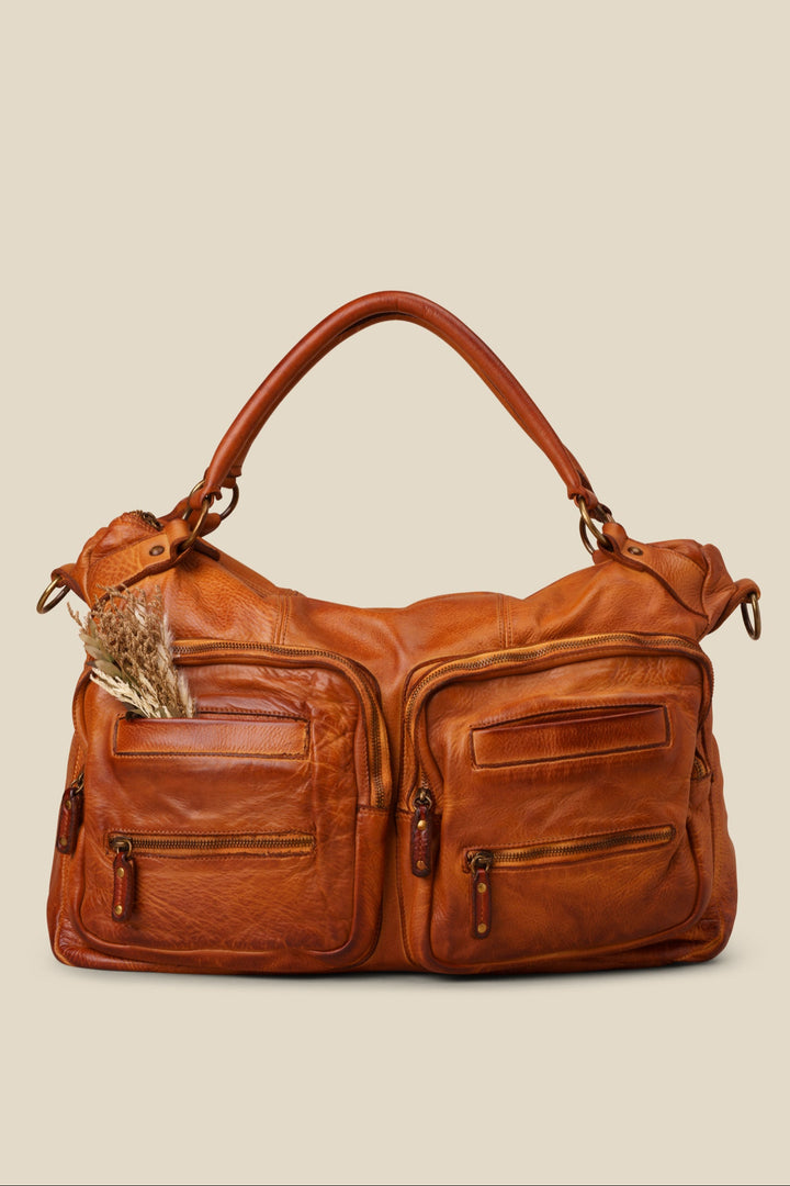 LUSHER XL MULTIPOCKET TOTE - COGNAC , LUSHER + BAYSIDE8
 COLLAB, BAYSIDE84 TOTE BAG, VINTAGE LEATHER TRAVEL TOTE