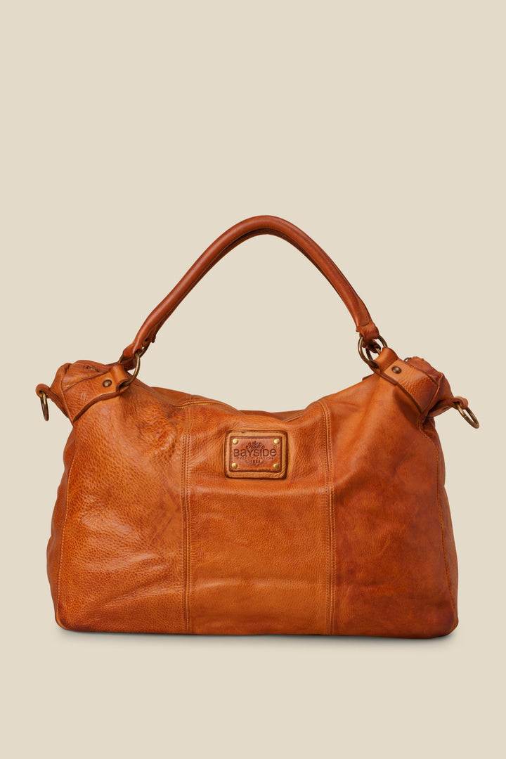 LUSHER XL MULTIPOCKET TOTE - COGNAC , LUSHER + BAYSIDE8
 COLLAB, BAYSIDE84 TOTE BAG, VINTAGE LEATHER TRAVEL TOTE