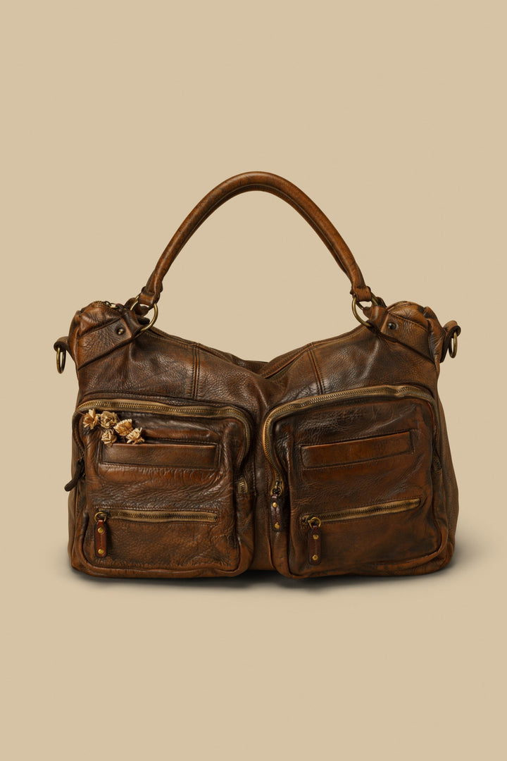 BAYSIDE84 XL Multipocket Tote & Crossbody - Cigar Brown
