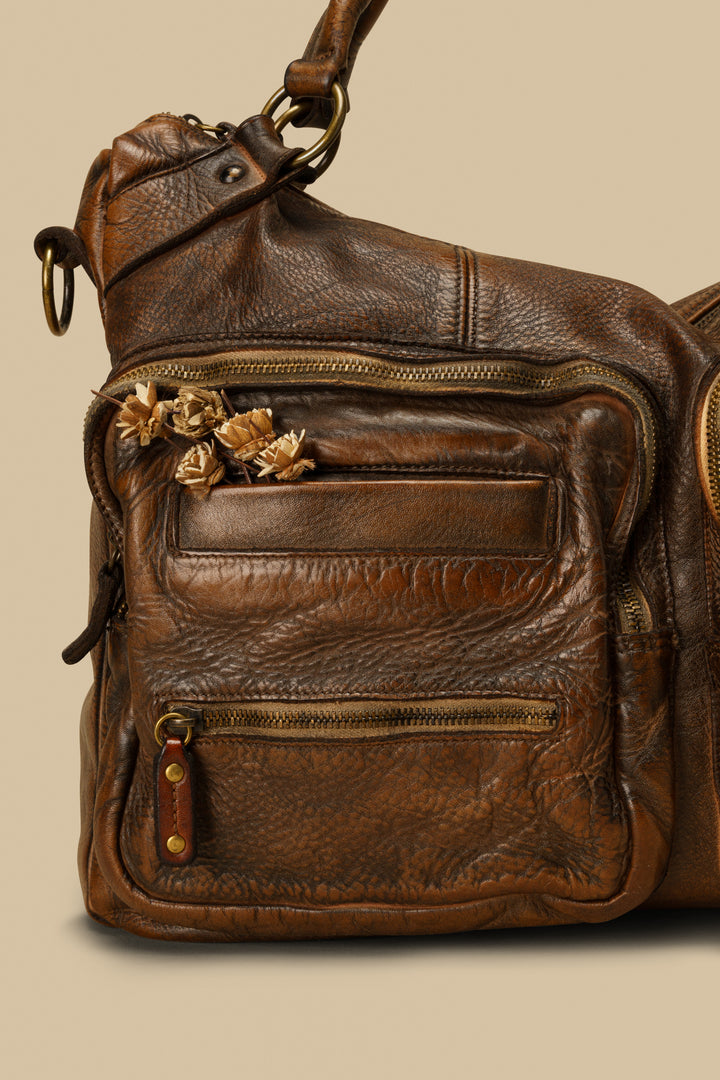 BAYSIDE84 XL Multipocket Tote & Crossbody - Cigar Brown